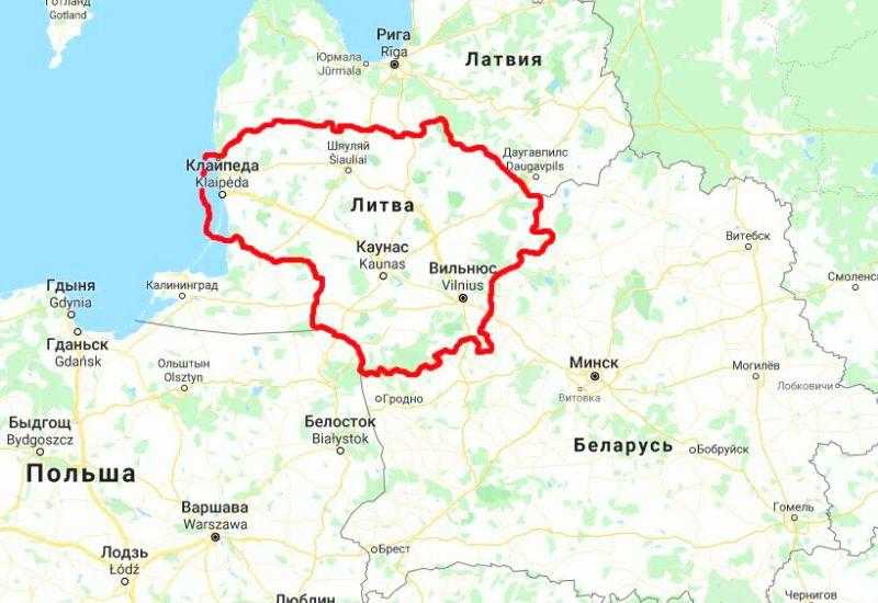Литва на карте