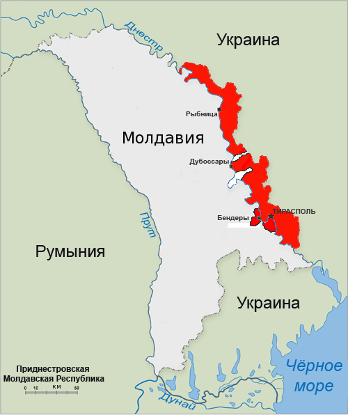 Карта Приднестровской Молдавской Республики