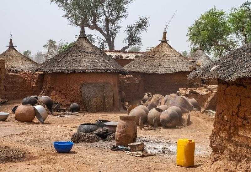 Традиционная хижина в деревне, Буркина-Фасо, Западная Африка